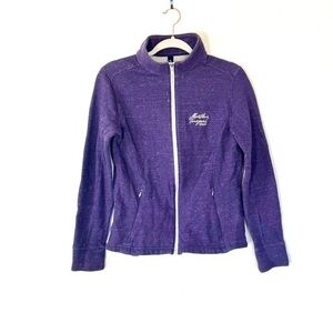 Martha’s Vineyard Island Purple Zip Sweatshirt Jacket Embroidered Fleece S